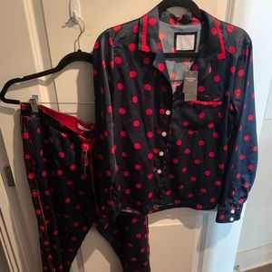 Abercrombie Polka Dot silk PJ set Sz medium